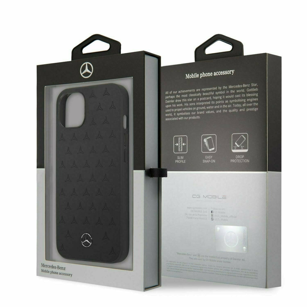 Mercedes-Benz AMG Petronas Leather Black/Red with Stars Pattern- iPhone 13 Phone Cases Dark Slate Gray