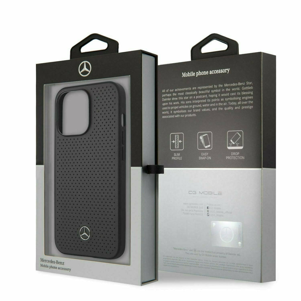 Mercedes-Benz AMG Petronas Leather Black/Gray Perforated Design- iPhone 13 Phone Cases Dark Slate Gray