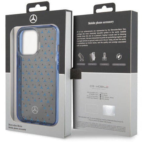 Mercedes-AMG Petronas PC/TPU BLUE DOUBLE LAYER CASE STAR PATTERN LARGE - iPhone 14 Phone Cases Dark Gray