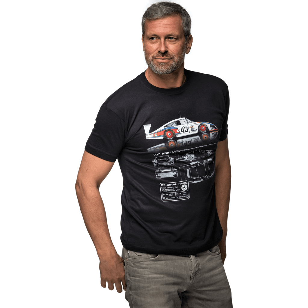 GrandPrix Originals USA Porsche Moby Dick Unisex T-Shirt - Navy T-shirts Dark Slate Gray