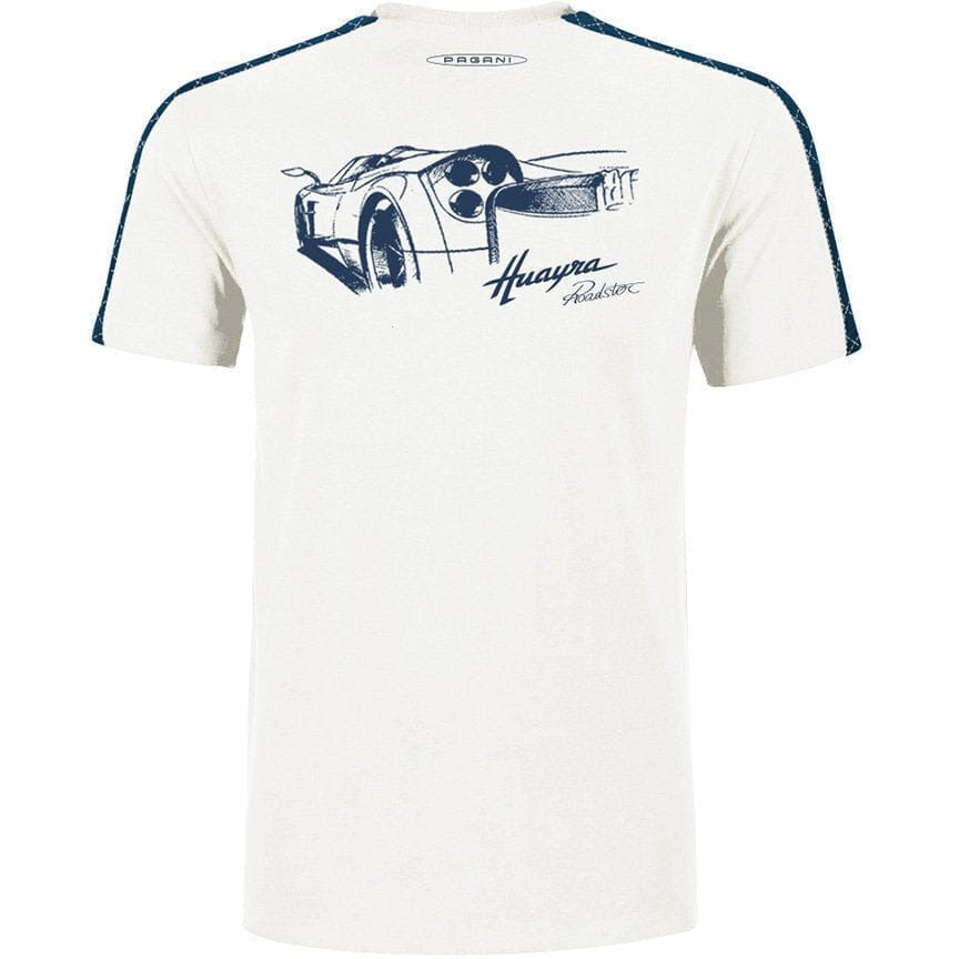 Pagani Huayra Roadster Men's T-Shirt Script Logo -White T-shirts White Smoke