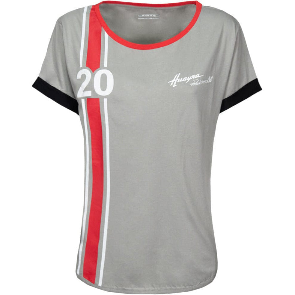 Pagani Roadster BC Women's "20" Stripes T-Shirt- Gray T-shirts Dark Gray