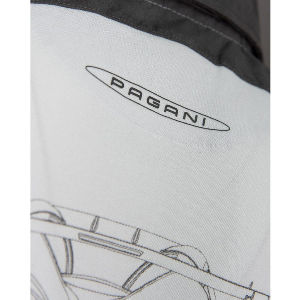 Pagani Huayra Roadster BC Men's Alcantara Polo Shirt - Dark Gray/White Polos Light Gray