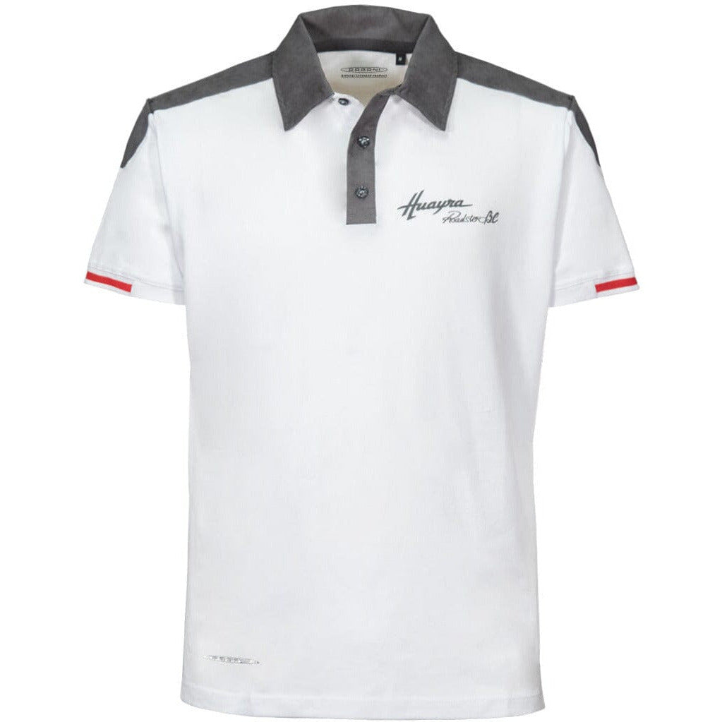 Pagani Huayra Roadster BC Men's Alcantara Polo Shirt - Dark Gray/White Polos Lavender