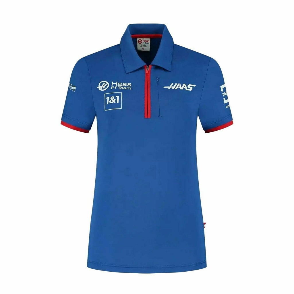 Haas Racing F1 2022 Women's Team Fitted Polo Shirt T-shirt Dark Slate Blue