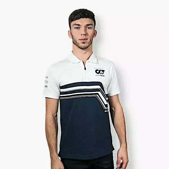 Scuderia AlphaTauri F1 2022 Men's Team Polo Shirt - Navy/White Polos Black