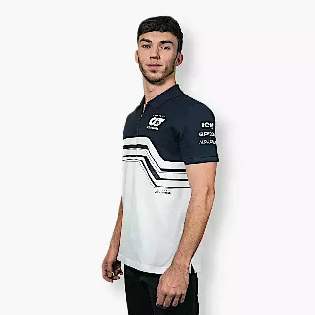 Scuderia AlphaTauri F1 2022 Men s Team Polo Shirt Navy White CMC Motorsports