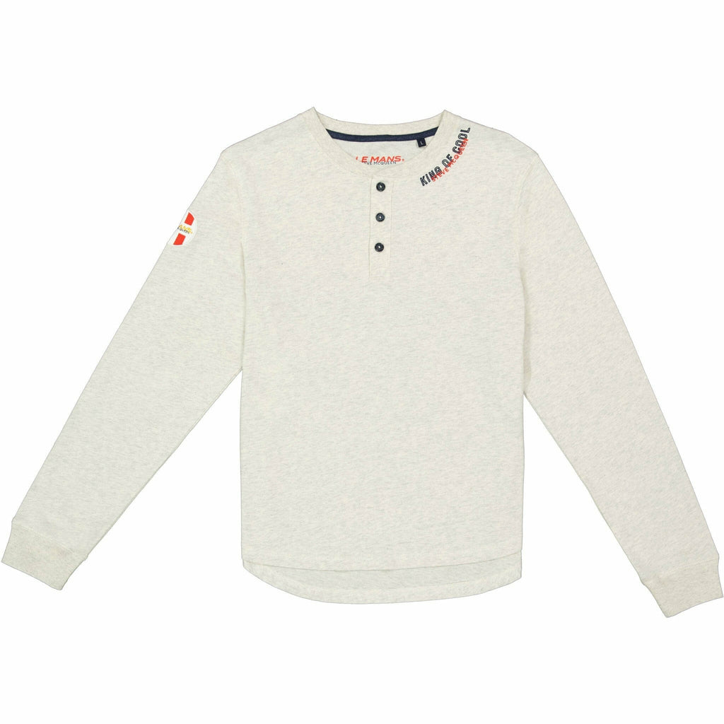 Le Mans 24 Hours Men's Steve McQueen "King of Cool" Henley Long Sleeve T-Shirt T-shirt Antique White