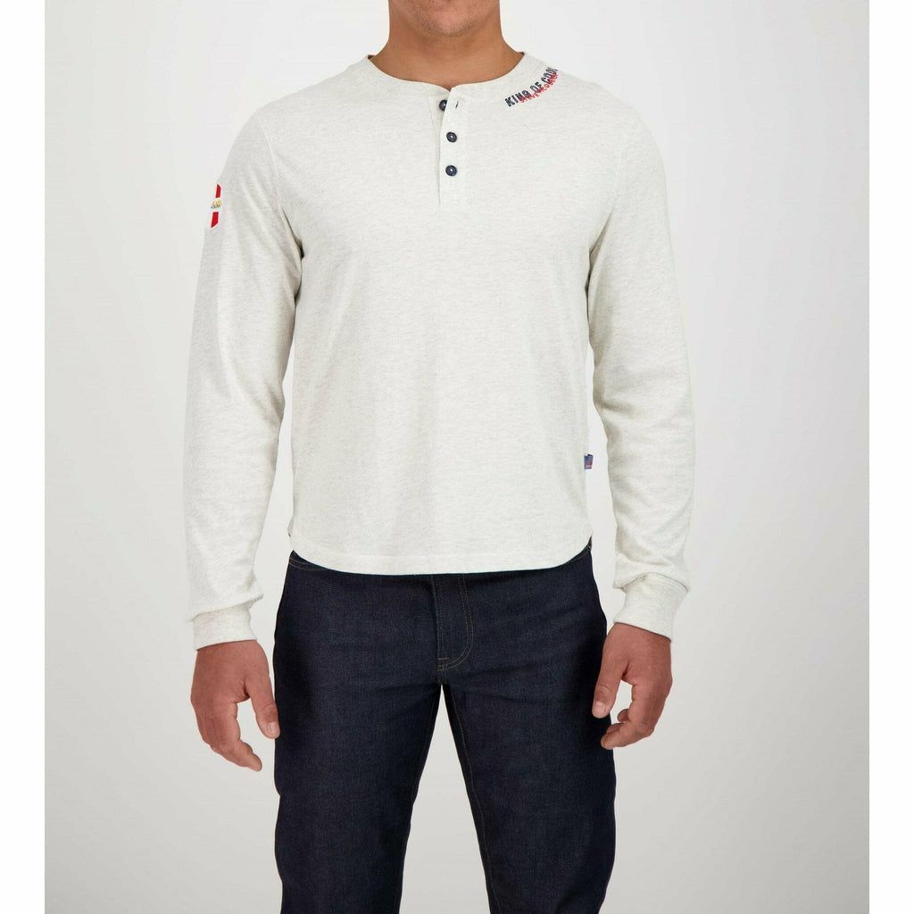 Le Mans 24 Hours Men's Steve McQueen "King of Cool" Henley Long Sleeve T-Shirt T-shirt Light Gray