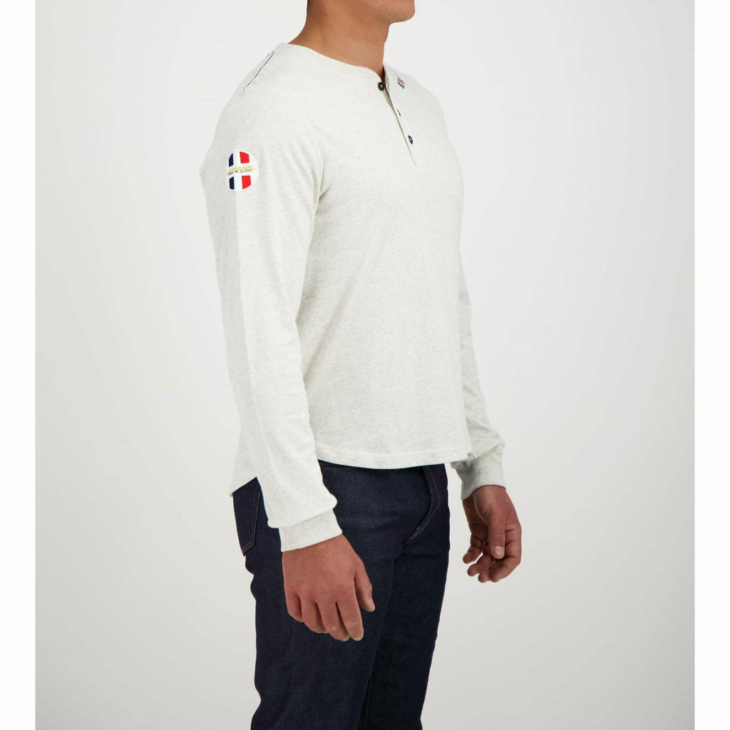 Le Mans 24 Hours Men's Steve McQueen "King of Cool" Henley Long Sleeve T-Shirt T-shirt Light Gray