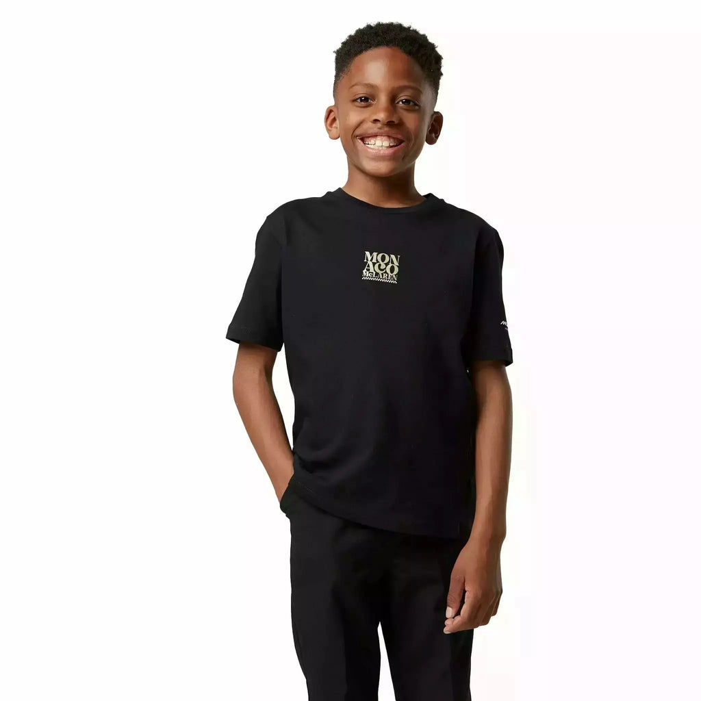 McLaren F1 Special Edition Monaco GP Kids Graphic T-Shirt- Youth White/Black T-shirts Black