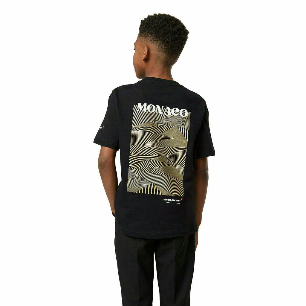 McLaren F1 Special Edition Monaco GP Kids Graphic T-Shirt- Youth White/Black T-shirts Black