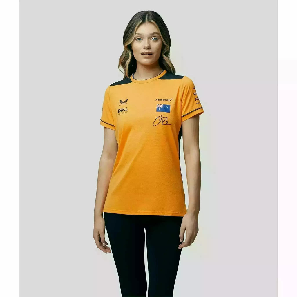 McLaren F1 Women's 2022 Daniel Ricciardo Team Replica Set Up T-Shirt- Papaya/Phantom T-shirts Light Gray