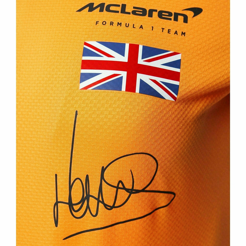 McLaren F1 Women's 2022 Lando Norris Team Drivers Polo Shirt- Papaya/Phantom Polos Goldenrod