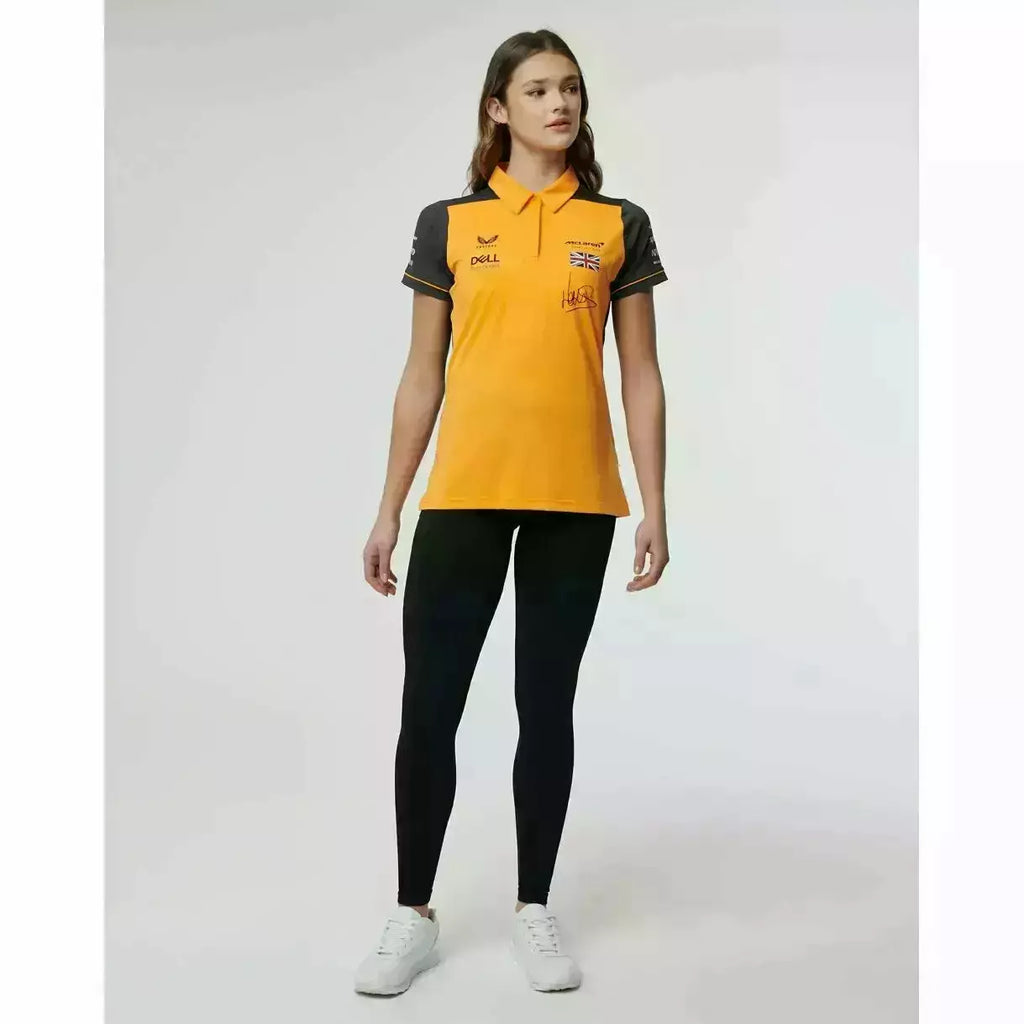 McLaren F1 Women's 2022 Lando Norris Team Drivers Polo Shirt- Papaya/Phantom Polos Light Gray