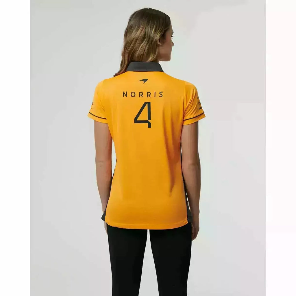 McLaren F1 Women's 2022 Lando Norris Team Drivers Polo Shirt- Papaya/Phantom Polos Light Gray