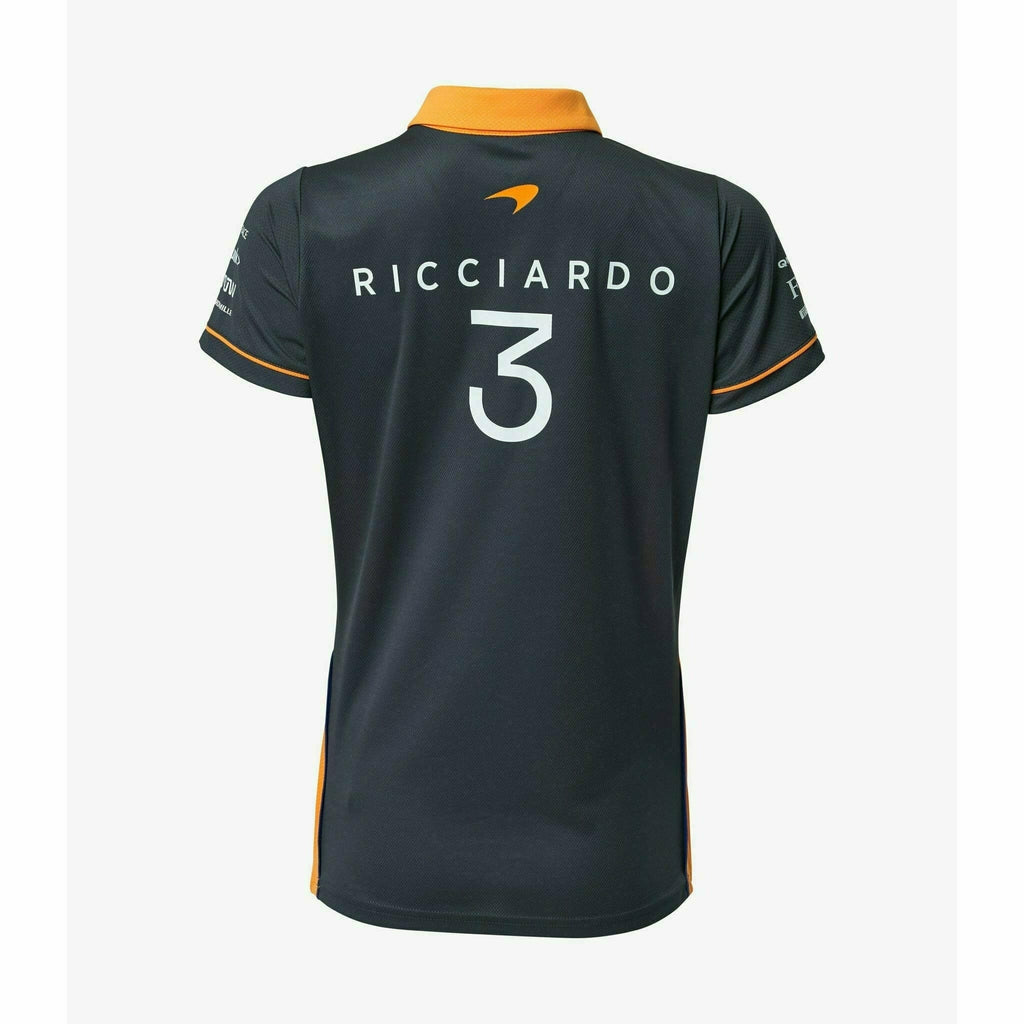 McLaren F1 Women's 2022 Daniel Ricciardo Team Drivers Polo Shirt- Papaya/Phantom Polos White Smoke