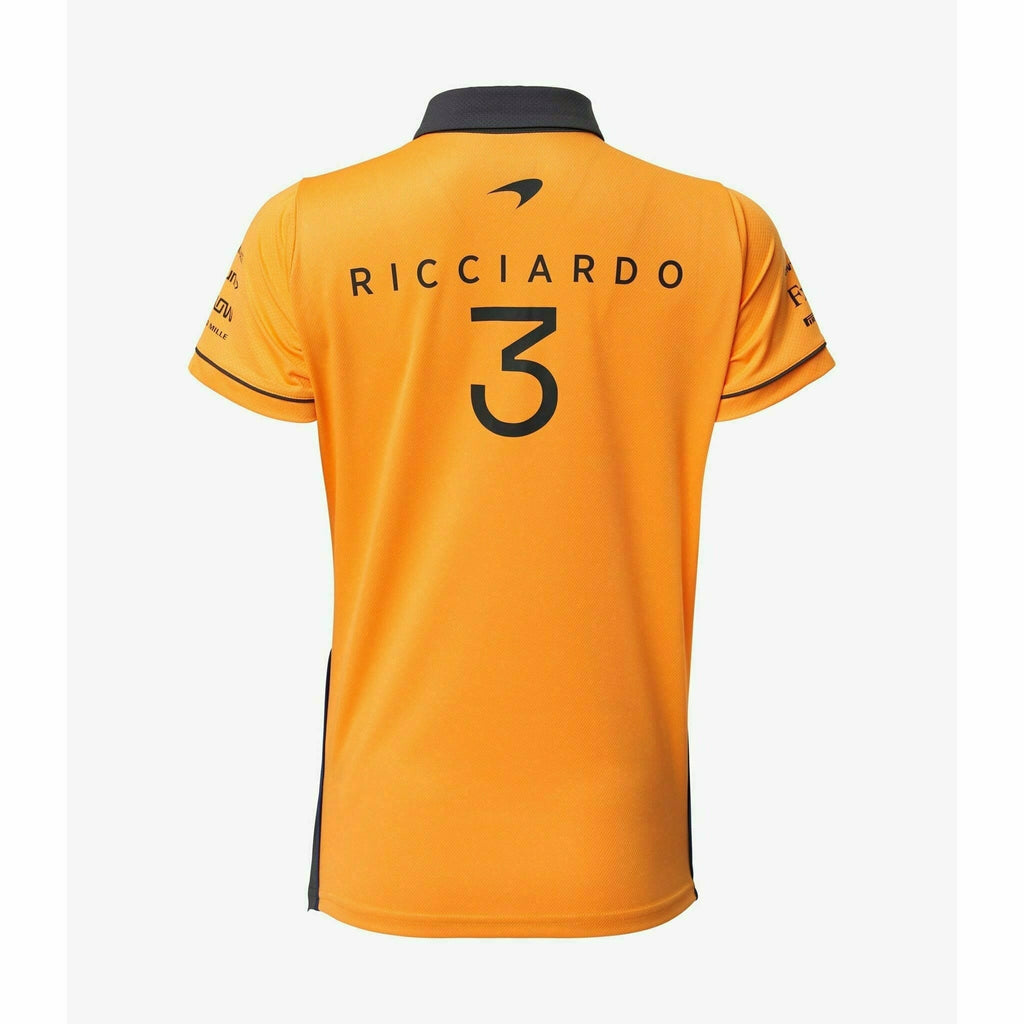 McLaren F1 Women's 2022 Daniel Ricciardo Team Drivers Polo Shirt- Papaya/Phantom Polos Goldenrod