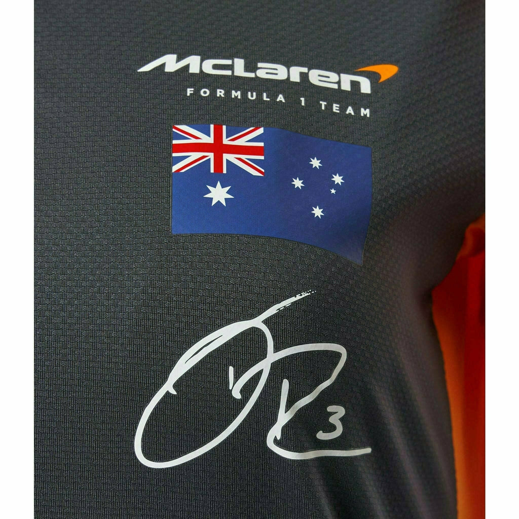 McLaren F1 Women's 2022 Daniel Ricciardo Team Drivers Polo Shirt- Papaya/Phantom Polos Dark Slate Gray