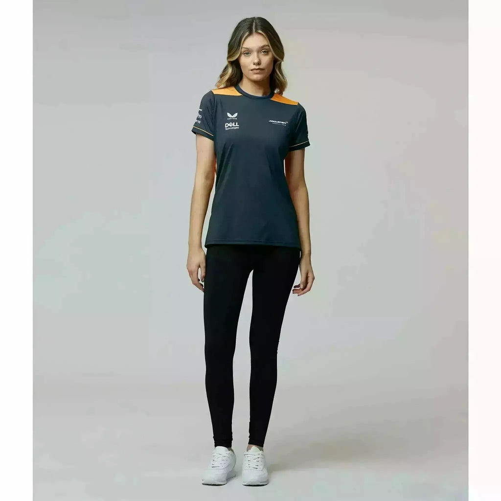 McLaren F1 Women's 2022 Team Replica Set Up T-Shirt- Papaya/Phantom T-shirts Gray