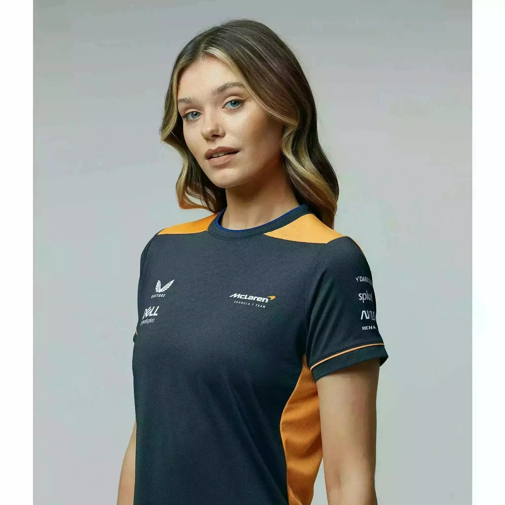 McLaren F1 Women's 2022 Team Replica Set Up T-Shirt- Papaya/Phantom T-shirts Gray