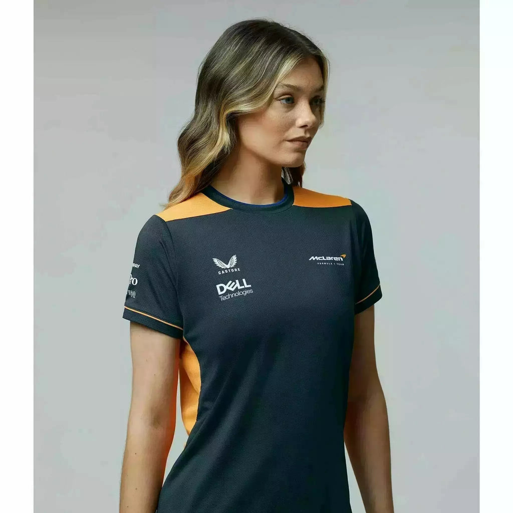 McLaren F1 Women's 2022 Team Replica Set Up T-Shirt- Papaya/Phantom T-shirts Gray