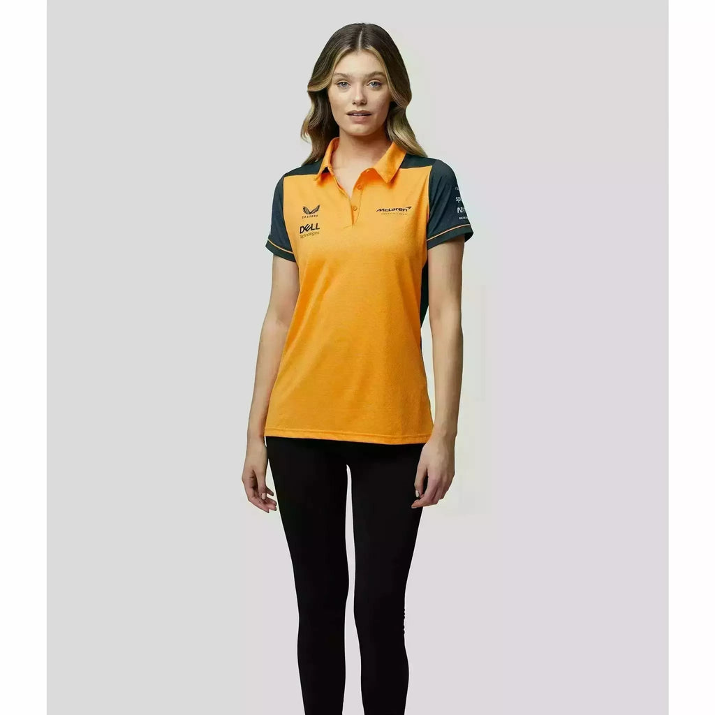 McLaren F1 Women's 2022 Team Polo Shirt- Papaya/Phantom Polos Light Gray