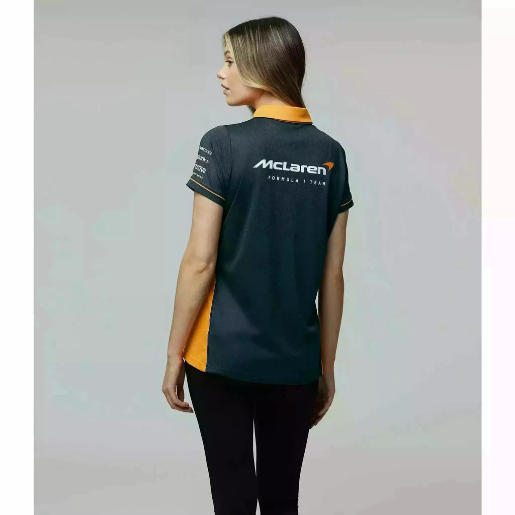 McLaren F1 Women's 2022 Team Polo Shirt- Papaya/Phantom Polos Gray