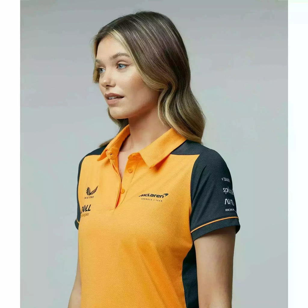 McLaren F1 Women's 2022 Team Polo Shirt- Papaya/Phantom Polos Gray