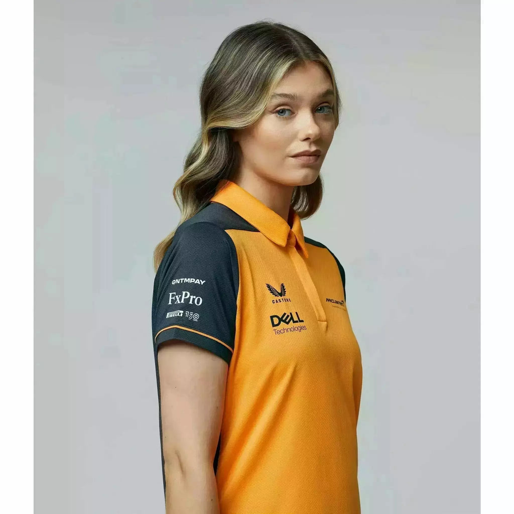 McLaren F1 Women's 2022 Team Polo Shirt- Papaya/Phantom Polos Gray