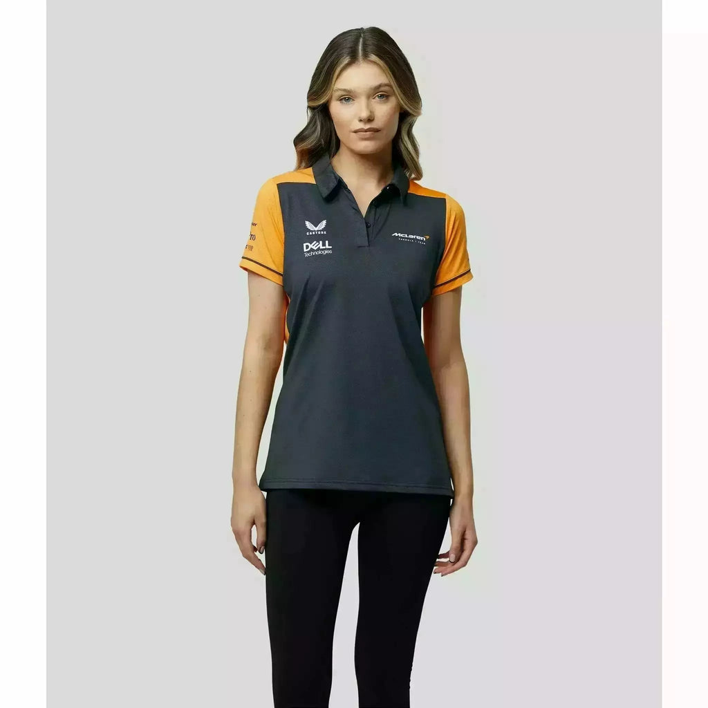 McLaren F1 Women's 2022 Team Polo Shirt- Papaya/Phantom Polos Light Gray