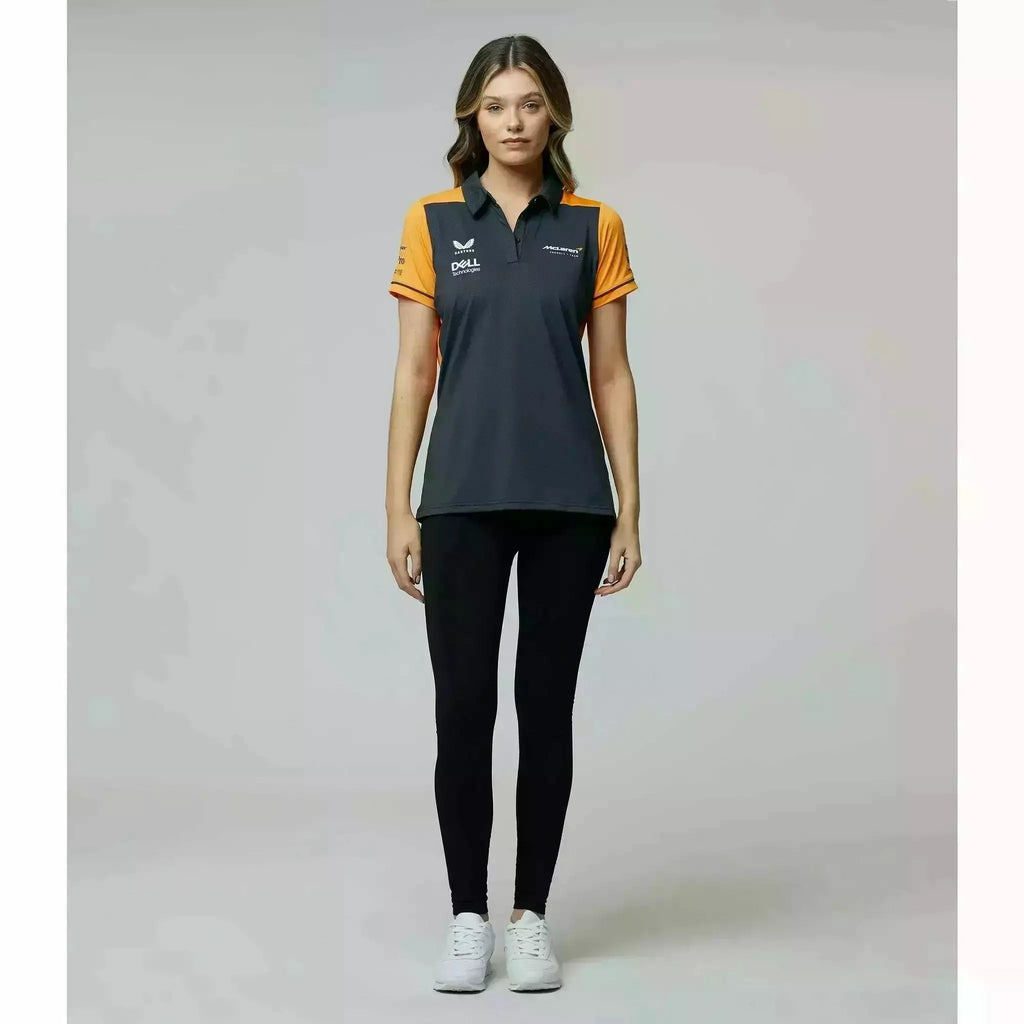McLaren F1 Women's 2022 Team Polo Shirt- Papaya/Phantom Polos Gray