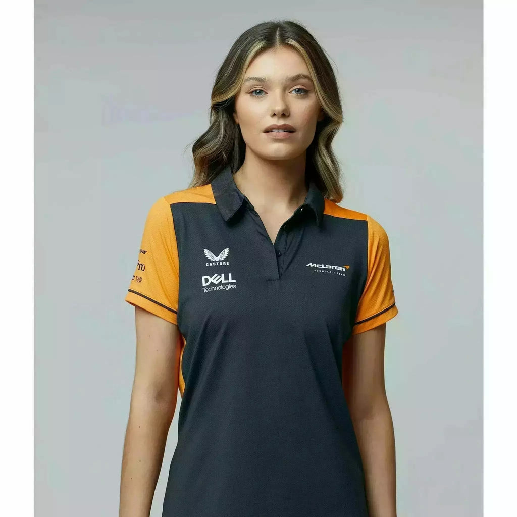McLaren F1 Women's 2022 Team Polo Shirt- Papaya/Phantom Polos Gray