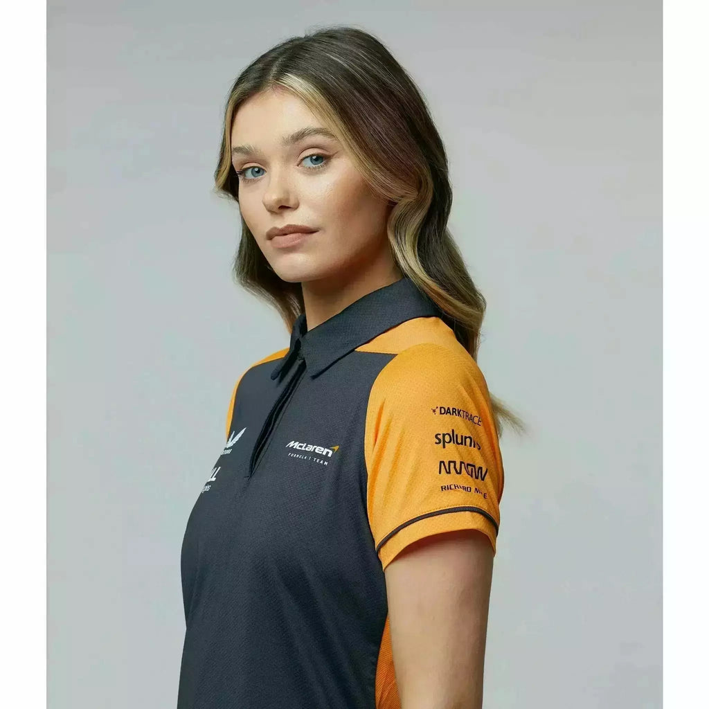 McLaren F1 Women's 2022 Team Polo Shirt- Papaya/Phantom Polos Gray