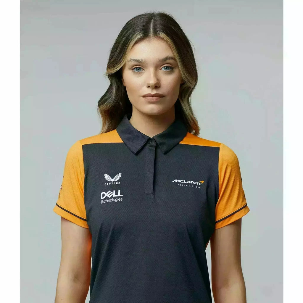 McLaren F1 Women's 2022 Team Polo Shirt- Papaya/Phantom Polos Gray