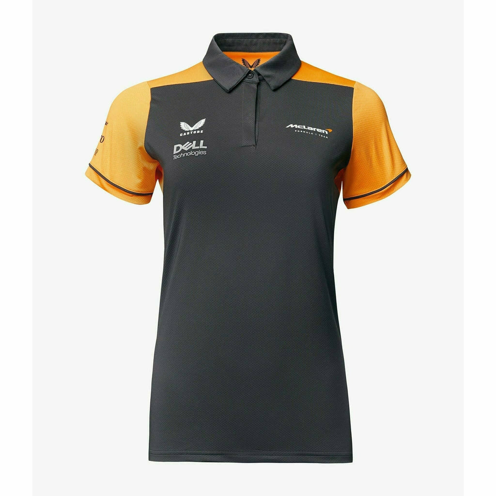 McLaren F1 Women's 2022 Team Polo Shirt- Papaya/Phantom Polos White Smoke