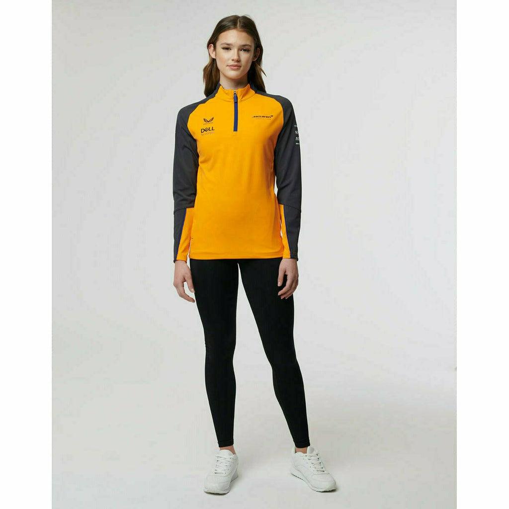 McLaren F1 Women's 2022 Team Quarter Zip Midlayer Jacket- Papaya Jackets Light Gray