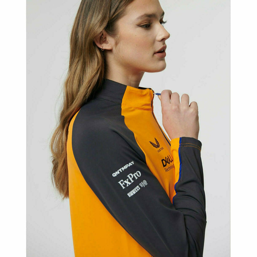 McLaren F1 Women's 2022 Team Quarter Zip Midlayer Jacket- Papaya Jackets Light Gray