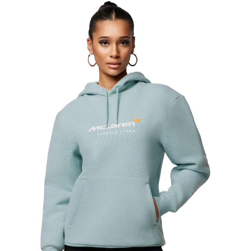 McLaren F1 Women's Core Essentials Logo Hoodie Papaya/Blue/Black