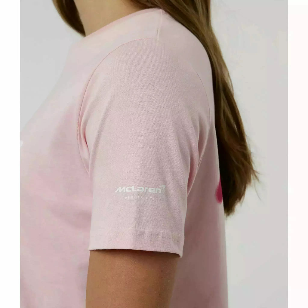 McLaren F1 Women's Miami Neon Graphic T-Shirt-White/Vice Blue/Beetroot Purple/Crystal Rose T-shirts Gray