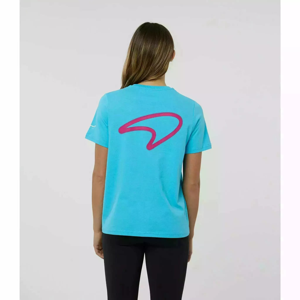 McLaren F1 Women's Miami Neon Graphic T-Shirt-White/Vice Blue/Beetroot Purple/Crystal Rose T-shirts Steel Blue