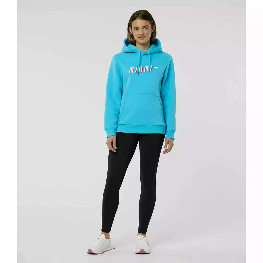 McLaren F1 Women's Miami Neon Graphic Hoodie -Black/Vice Blue/Beetroot Purple Hoodies Light Gray