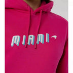 McLaren F1 Women's Miami Neon Graphic Hoodie -Black/Vice Blue/Beetroot Purple Hoodies Maroon