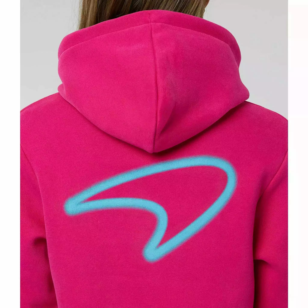 McLaren F1 Women's Miami Neon Graphic Hoodie -Black/Vice Blue/Beetroot Purple Hoodies Medium Violet Red