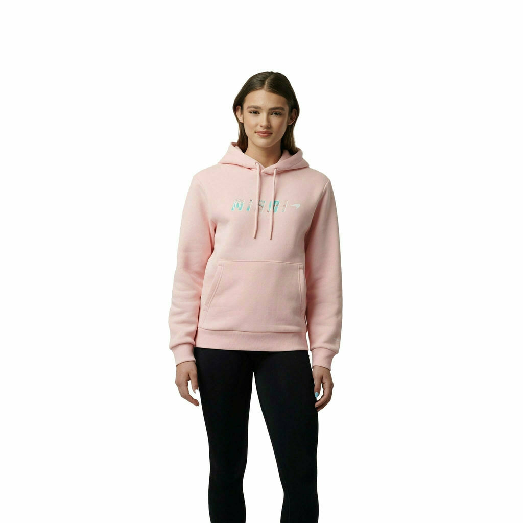 McLaren F1 Women's Miami Palm Graphic Hoodie-Crystal Rose/Aqua Sky Hoodies Black