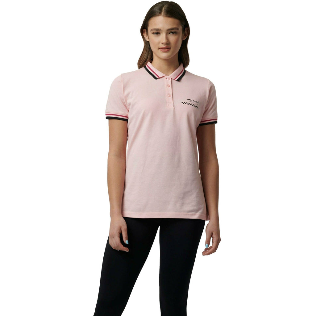 McLaren F1 Women's Miami Graphic Polo Shirt-Crystal Rose Polos Tan