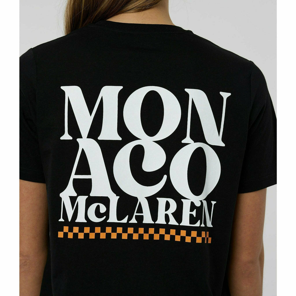 McLaren F1 Special Edition Monaco GP Women's Slogan T-Shirt - Blue/Black/Orange T-shirts Black