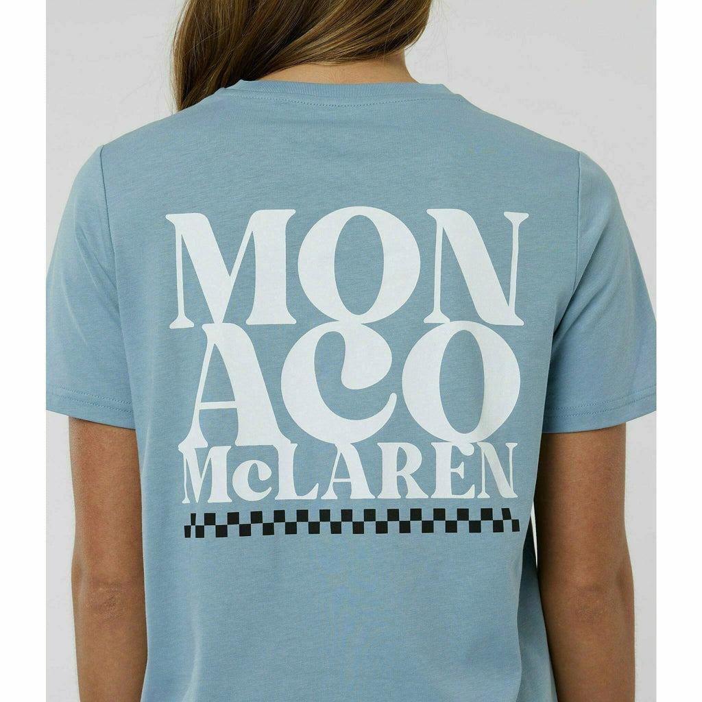 McLaren F1 Special Edition Monaco GP Women's Slogan T-Shirt - Blue/Black/Orange T-shirts Light Slate Gray