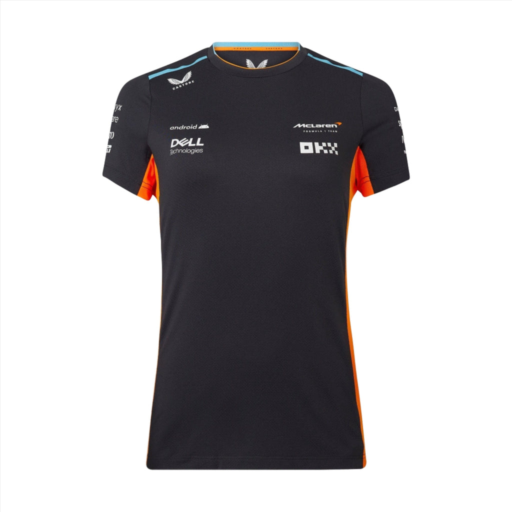 McLaren F1 Women's 2023 Team Replica Set Up T-Shirt- Papaya/Phantom T-shirts Light Gray