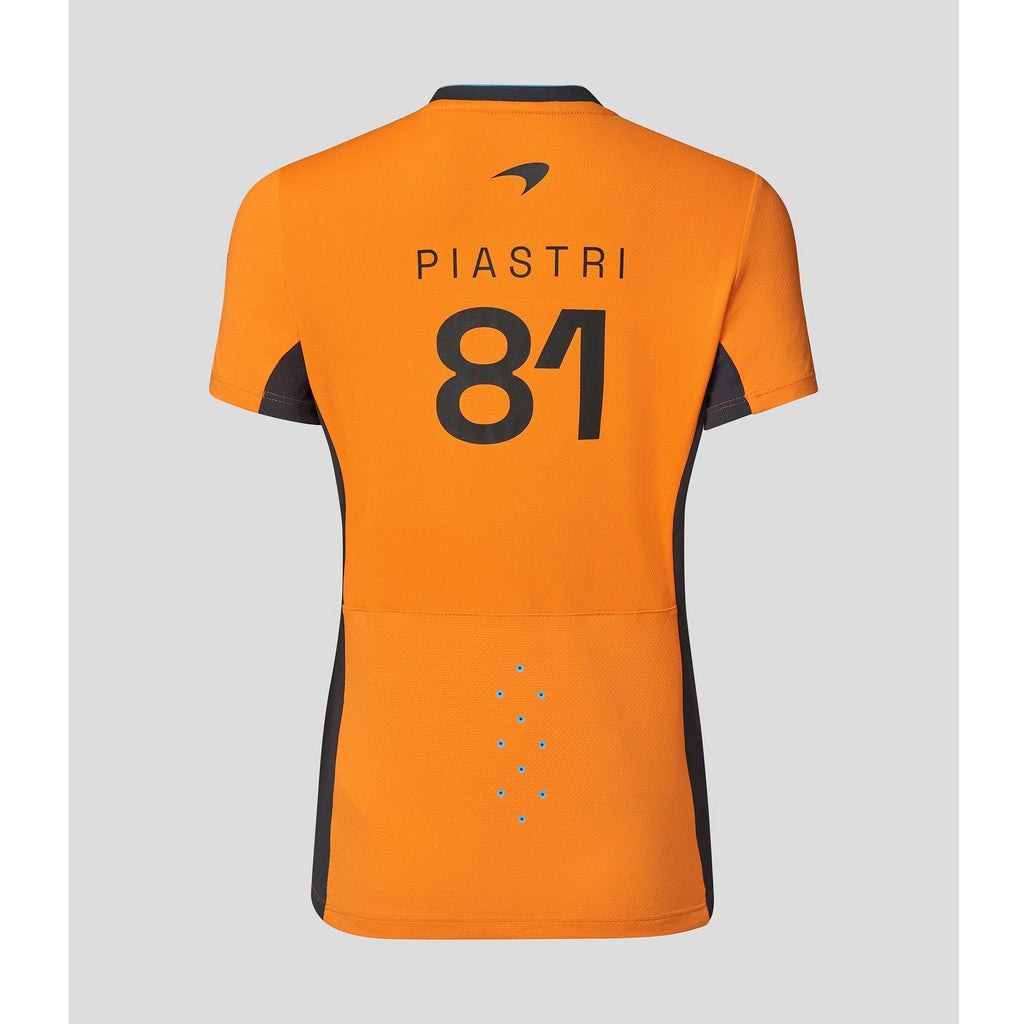 McLaren F1 Women's 2023 Oscar Piastri Team Drivers T-Shirt- Papaya/Phantom T-shirt Light Gray